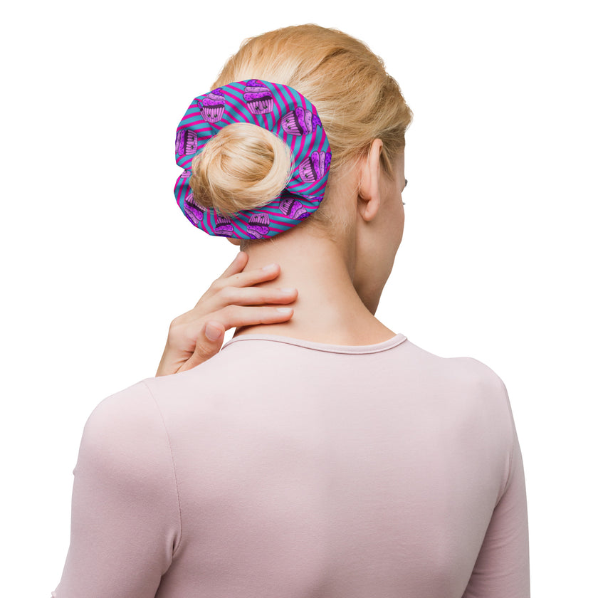 Purple Cupcakes Hair Scrunchie