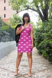 Native Bison White with Pink text Cut & Sew Dress