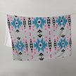Native Pink and Teal Pattern on Gray Throw Blanket