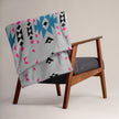 Native Pink and Teal Pattern on Gray Throw Blanket