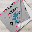 Native Pink and Teal Pattern on Gray Throw Blanket
