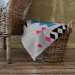 Native Pink and Teal Pattern on Gray Throw Blanket