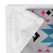 Native Pink and Teal Pattern on Gray Throw Blanket