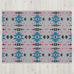 Native Pink and Teal Pattern on Gray Throw Blanket