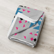 Native Pink and Teal Pattern on Gray Throw Blanket