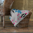 Native Pink and Teal Pattern on Gray Throw Blanket