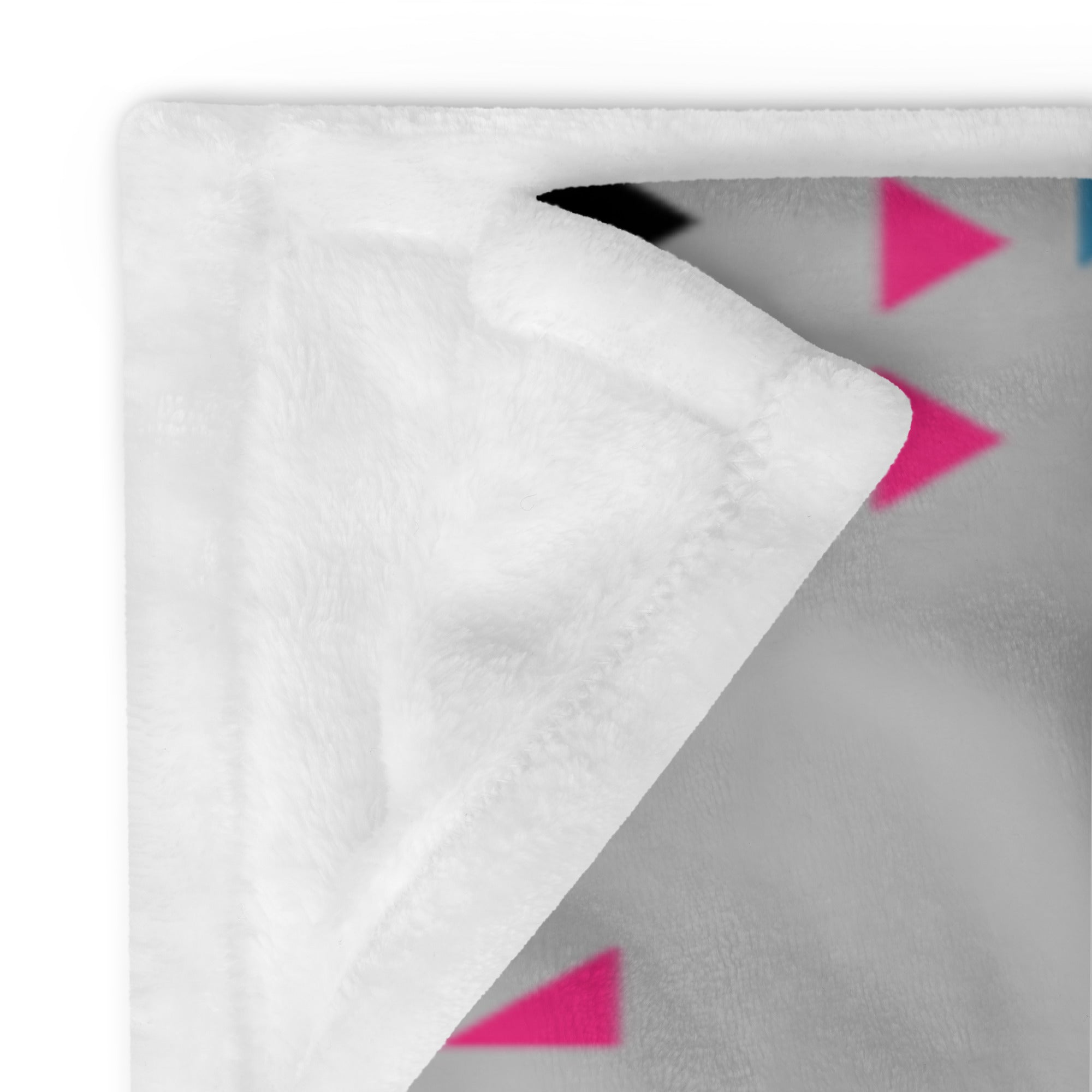 Native Pink and Teal Pattern on Gray Throw Blanket