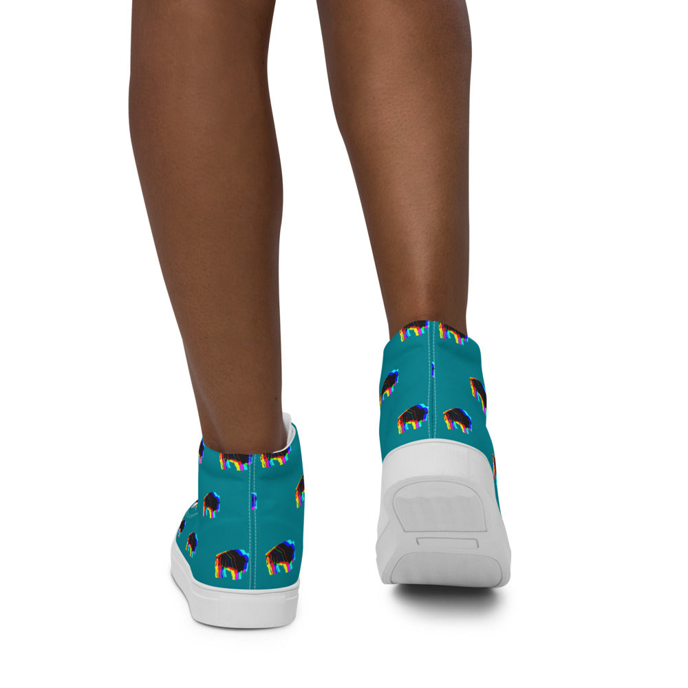 Native Bison Multi Color Women’s high top canvas shoes