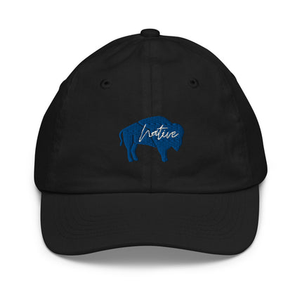 Native Bison Blue Youth Kids baseball cap