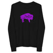 Native Bison Purple Youth long sleeve tee